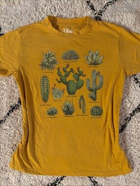 Doe Mustard Yellow Cactus Graphic Tee - Short Sleeve